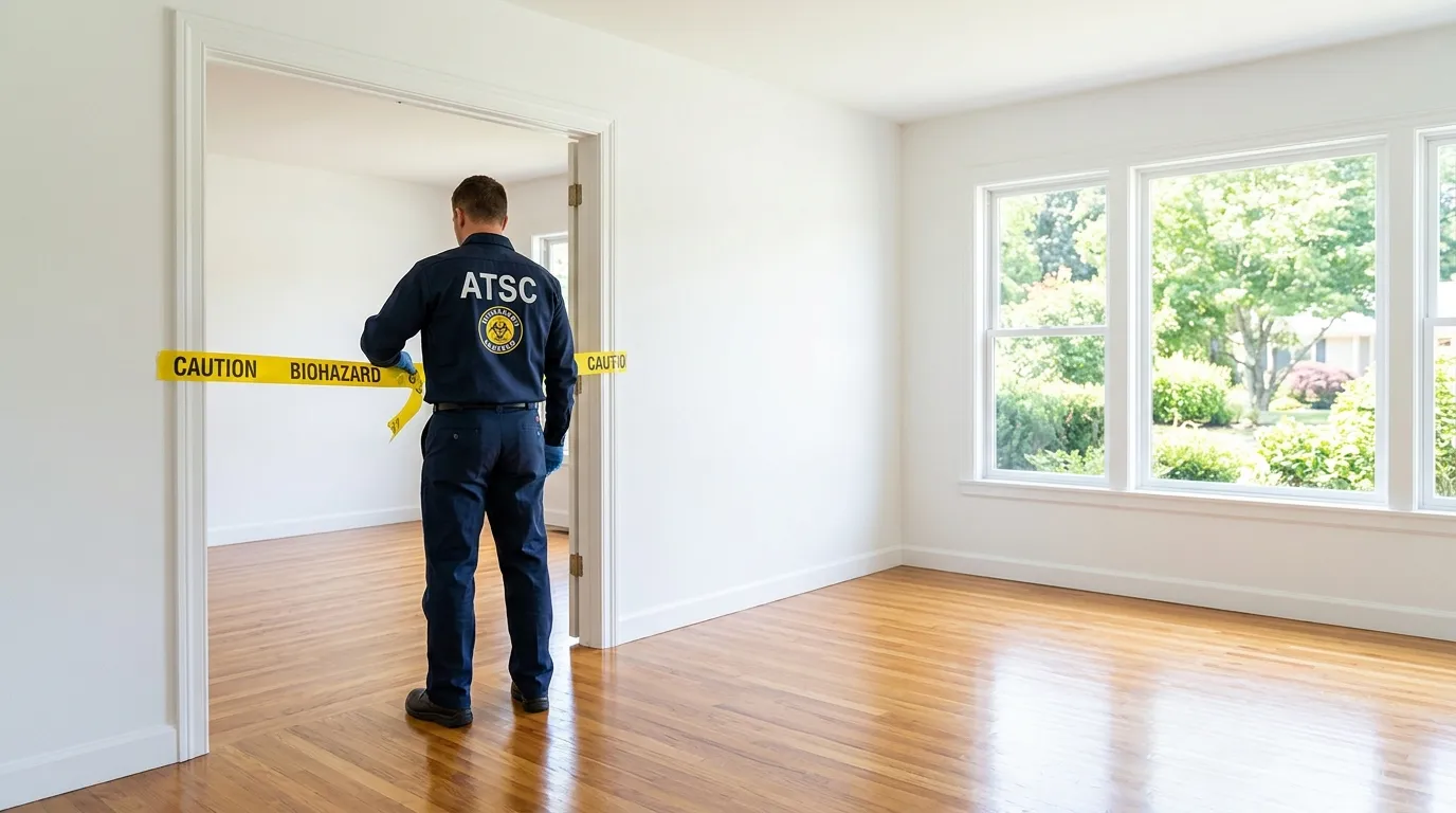 Certified biohazard cleanup crew performing Decomposition Cleanup in Medway